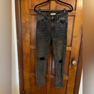 VERVET Distressed High Waisted Gray Wash Jean
